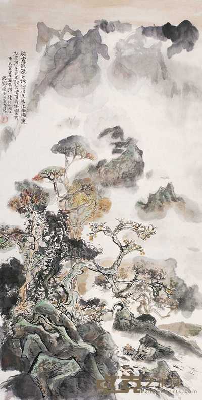 程十发 1991年作 胸宽气缓即神仙 立轴 135×67.5cm